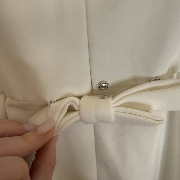 NEW Adrianna Papell Feather Cuff Bell Sleeve Dress Ivory Size US 2 [jb] - Picture 9 of 12